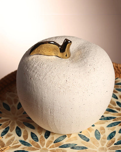 Decorative Ceramic Apple Showpiece for Tabletop, Shelf, and Gifting