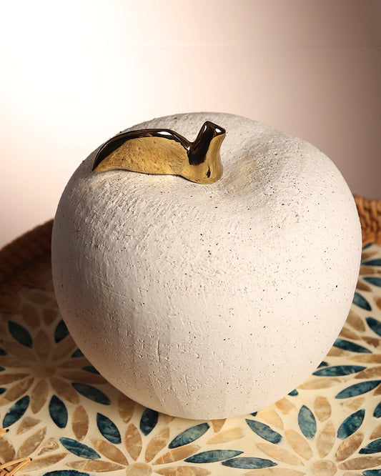 Decorative Ceramic Apple Showpiece for Tabletop, Shelf, and Gifting