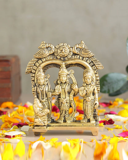 Brass Ram Darbar Idol for Mandir, Pooja Room, and Home Decoration
