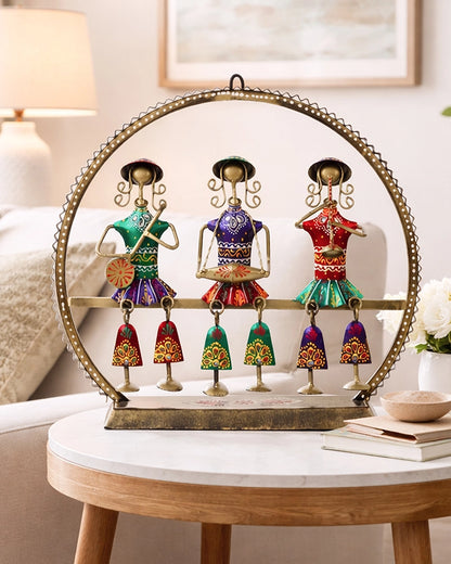 Handcrafted Metal Folk Musician Wall Hanging & Table Showpiece