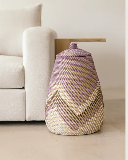 Multipurpose Rattan Basket with Lid for Home Storage