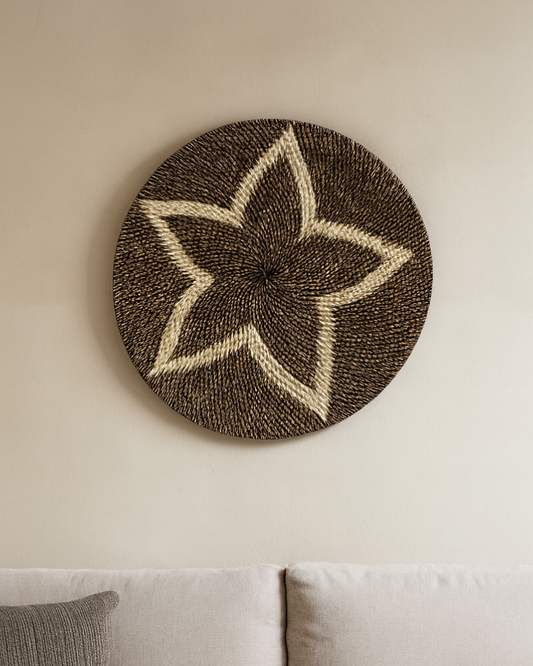 Boho Style Rattan Wall Plate for Gallery Arrangement