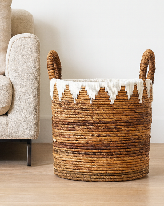 Rattan Utility Basket for Laundry, Toys and Accessories