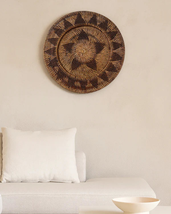 Boho Style Rattan Wall Plate for Gallery Arrangement