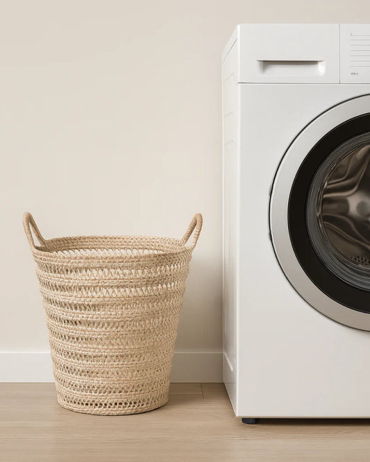Rattan Laundry Basket with Handles for Home and Bathroom