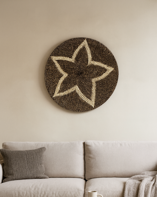Boho Style Rattan Wall Plate for Gallery Arrangement