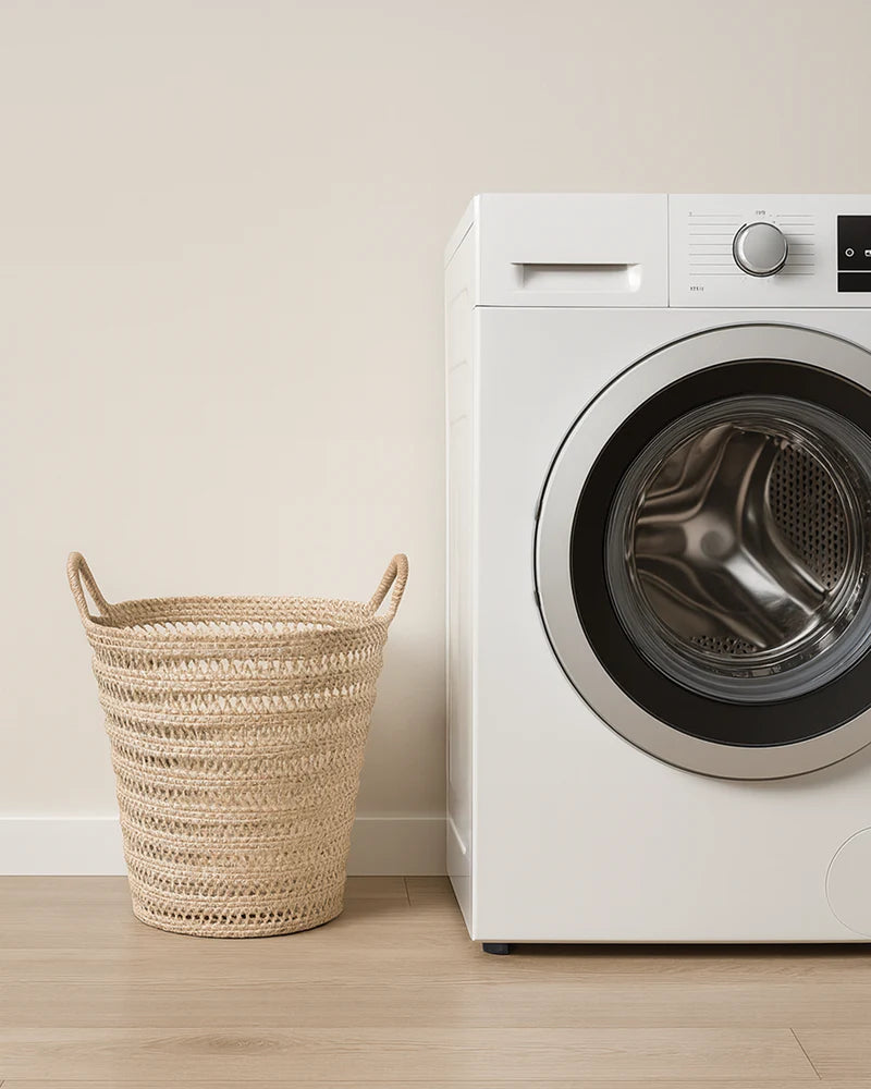Rattan Laundry Basket with Handles for Home and Bathroom