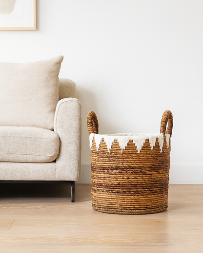 Rattan Utility Basket for Laundry, Toys and Accessories