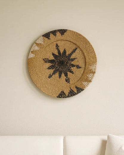 Decorative Rattan Wall Tray for Hallway and Office Walls