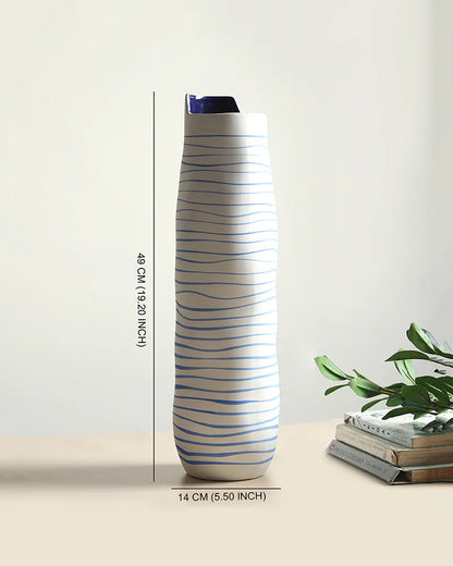 Ceramic Vase with Organic Shape for Shelf Decor