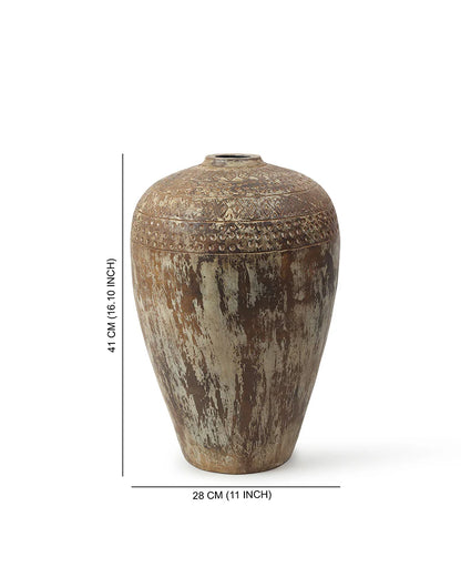Tapered Terracotta Vase for Elegant Floor Placement