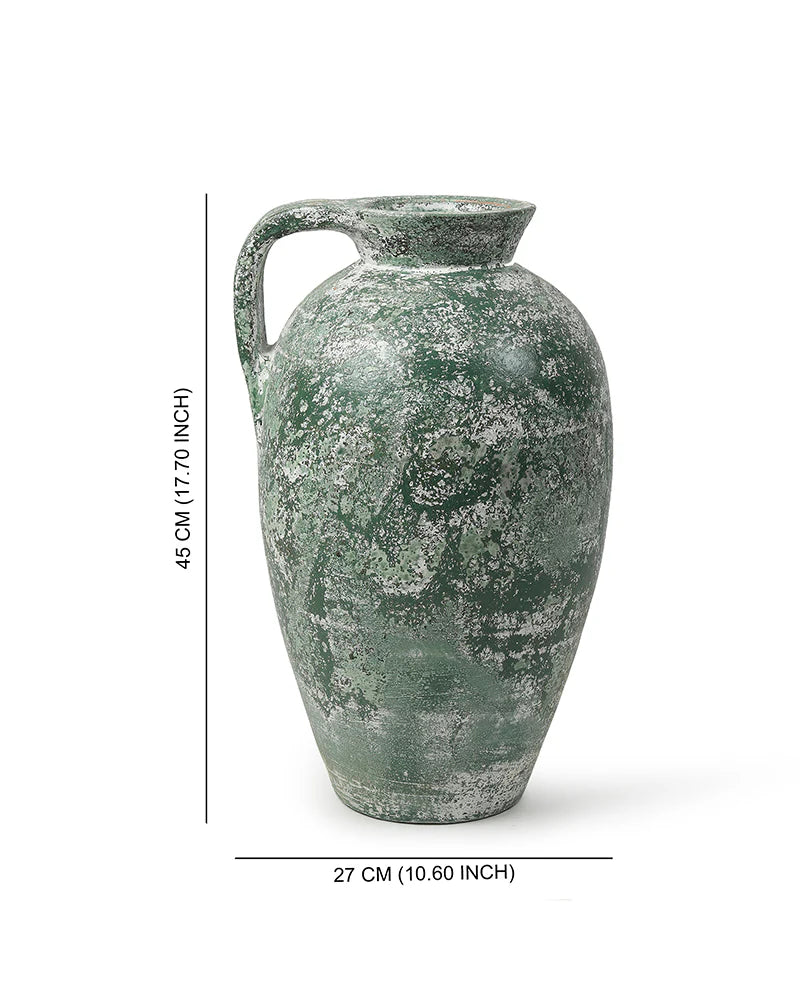 Wide-Mouth Terracotta Vase for Floral Arrangements