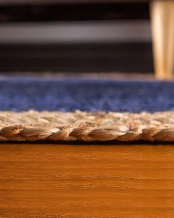 Woven Multicolor Rectangular Jute Rug For Everyday Use