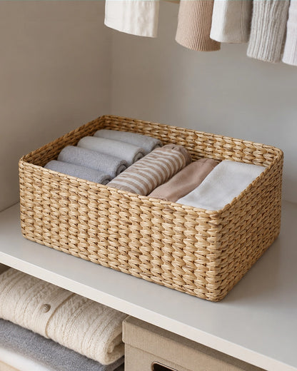 Eco-Friendly Seagrass Tray for Multipurpose Storage and Tabletop Display