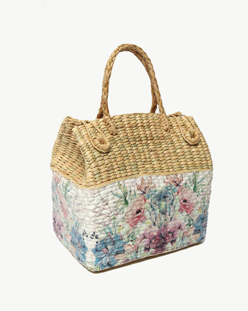 Seagrass Food Basket for Outdoor Dining, Picnic, and Casual Meal Carry