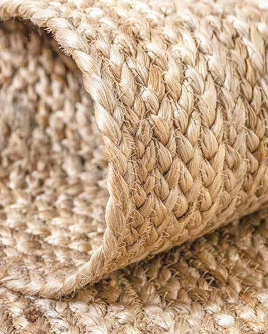 Handwoven Rectangular Jute Carpet For Living Room Decor