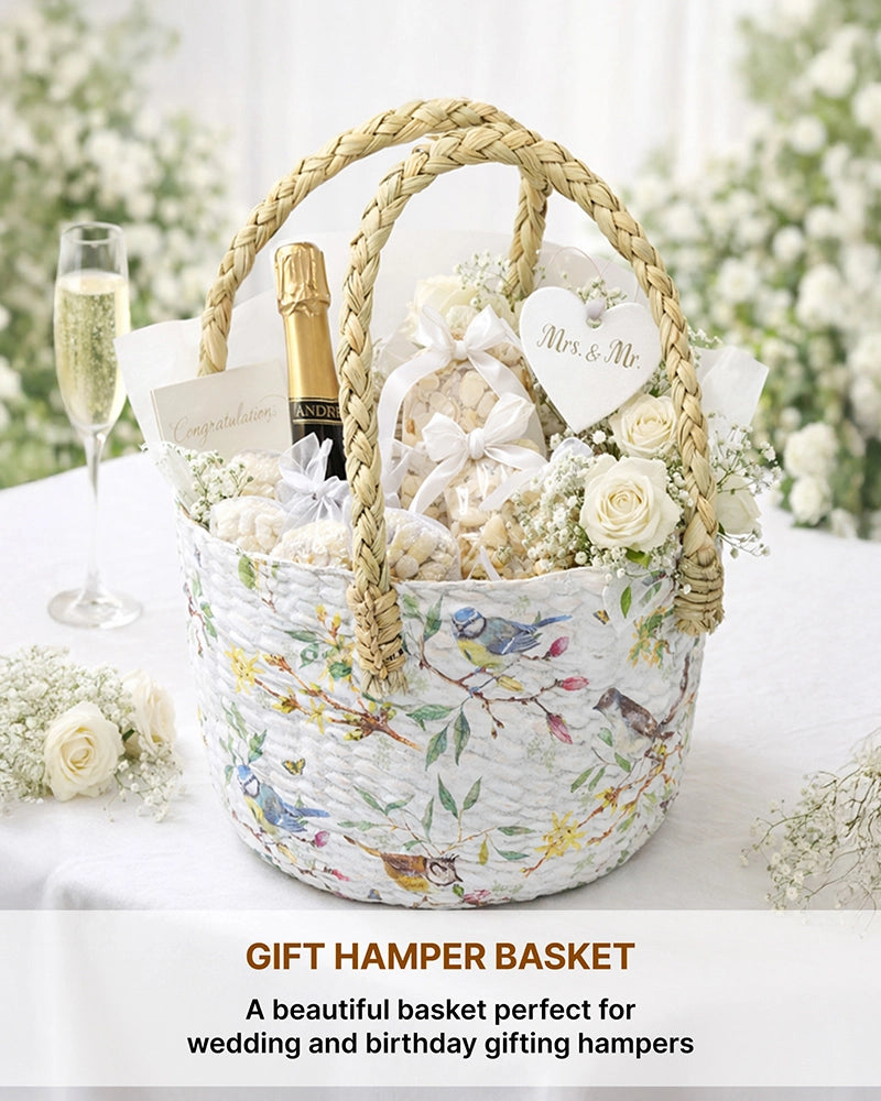 Natural Seagrass Gift Basket for Home, Pooja, and Special Occasions