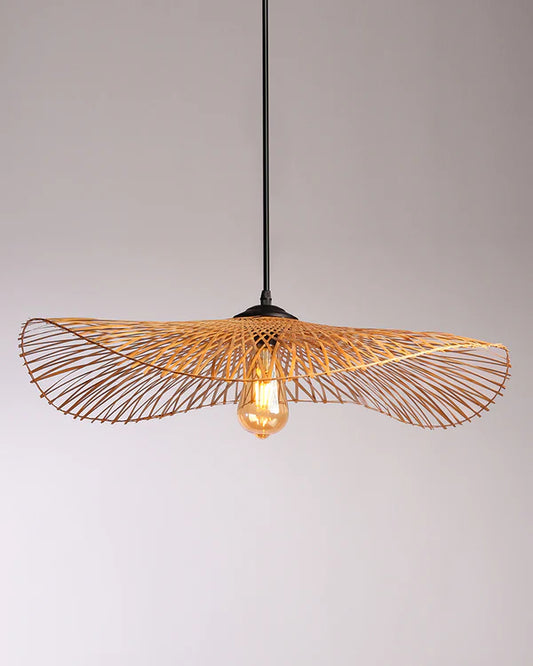 Bambus-Rattan-Hängelampenschirm - Gitter