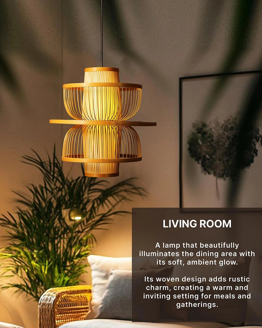 Bamboo Ceiling Lamp for Living Room Decoration