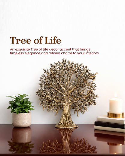 Pure Brass Tree of Life Kalpavriksha Idol for Pooja and Home Decoration