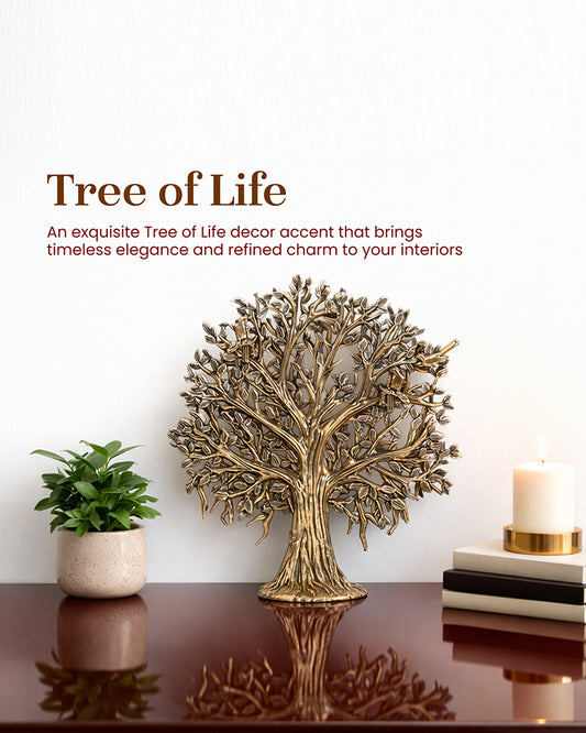 Pure Brass Tree of Life Kalpavriksha Idol for Pooja and Home Decoration