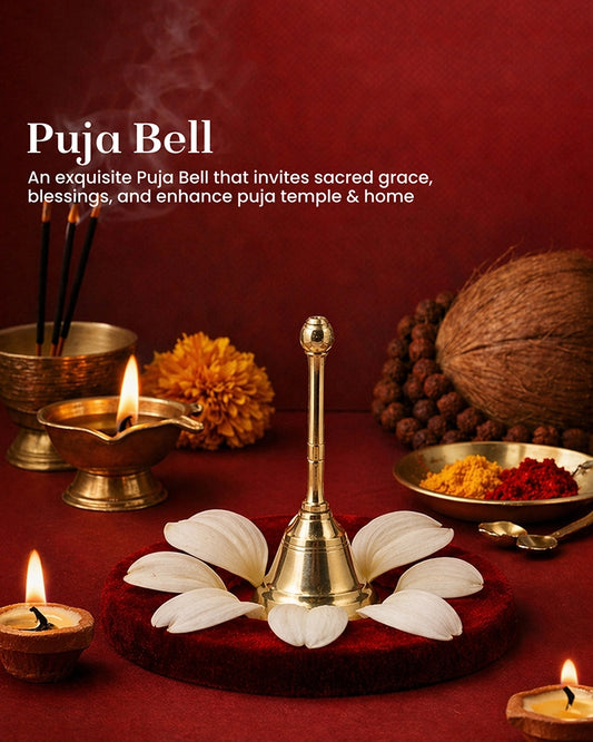 Brass Pooja Bell (Ghanti) for Mandir & Daily Worship Rituals