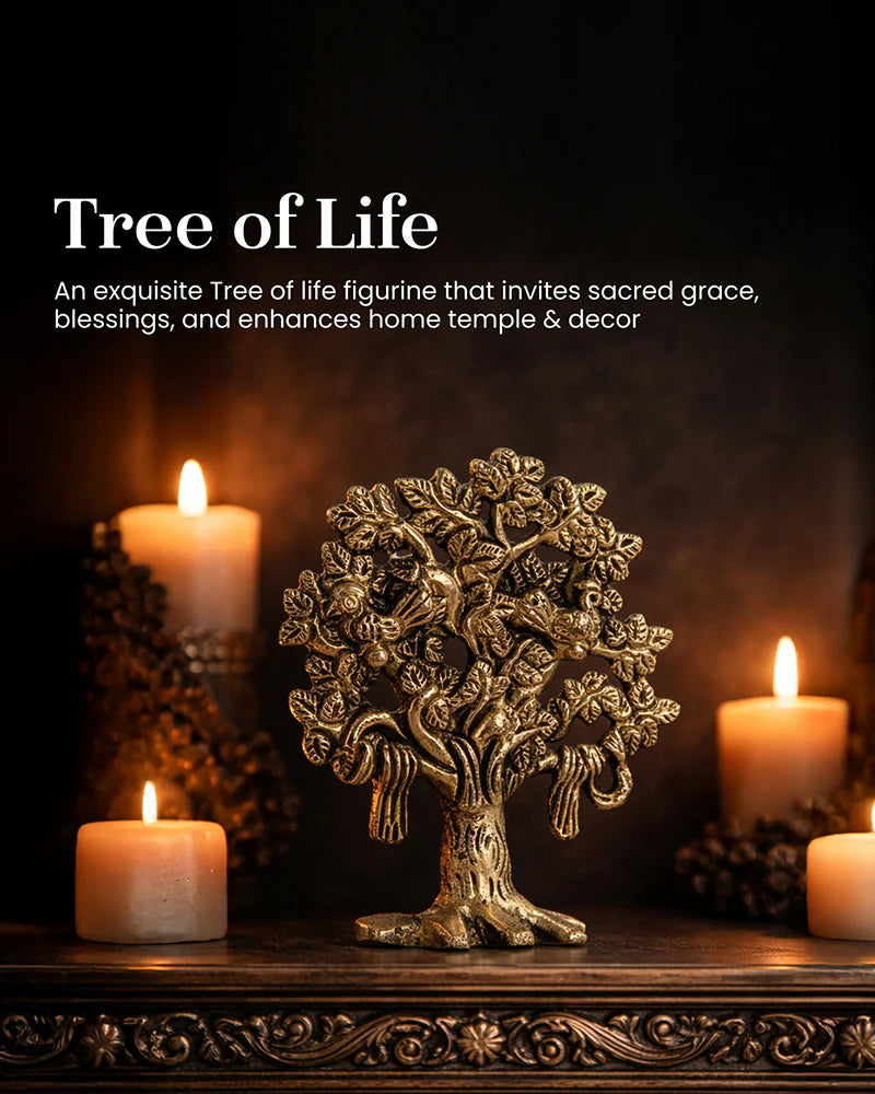 Pure Brass Kalpavriksha (Tree of Life) Idol for Home Temple & Pooja Room
