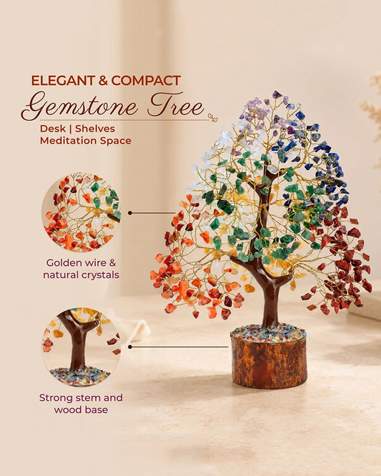 7 Chakra Gemstone Crystal Tree for Living Room
