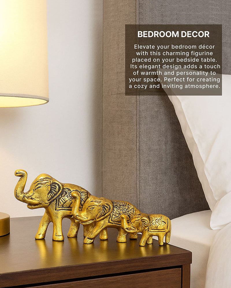 Set of 3 Elephant Showpieces for Home Decoration and Tabletop Display