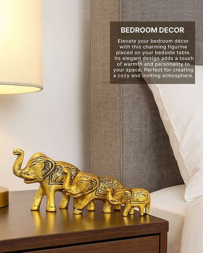 Set of 3 Elephant Showpieces for Home Decoration and Tabletop Display