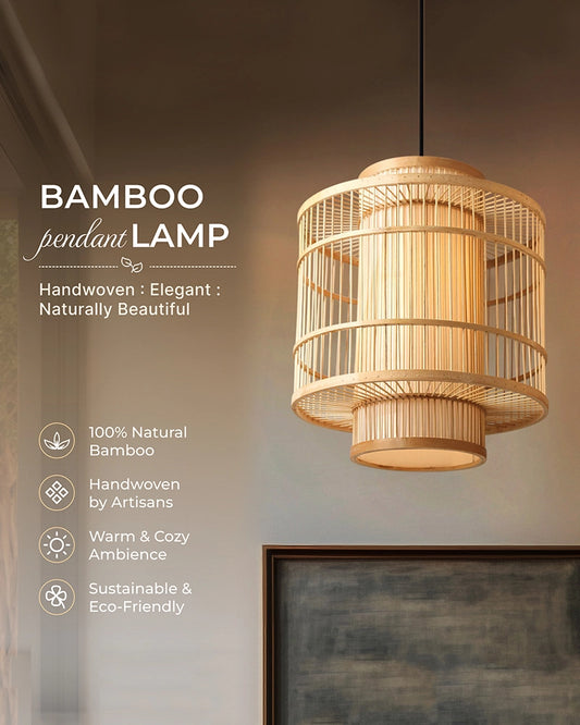 Minimalist Bamboo Hanging Light for Home Decor and Hall