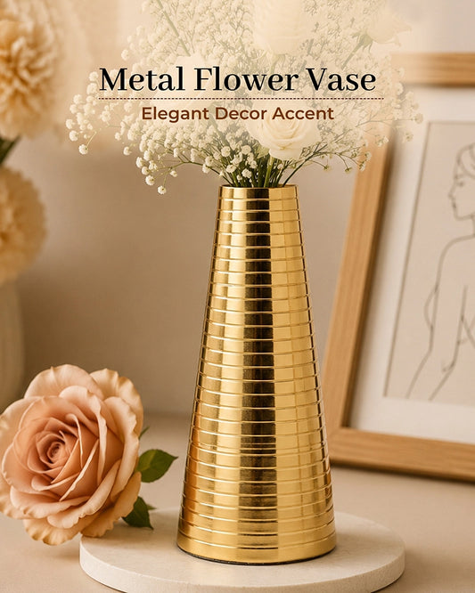 Durable Metal Flower Vase for Bedroom Balcony Office and Tabletop Display