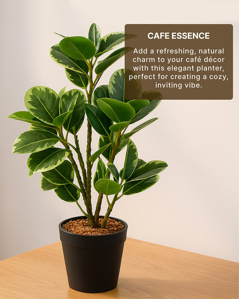 Realistic Artificial Leaves Plant with Pot for Modern Home and Room Decor