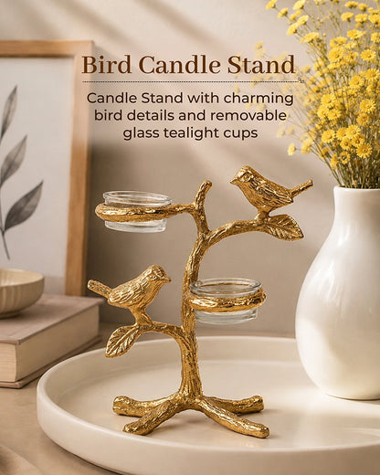 Romantic Love Birds Tree Candle Holder for Home Décor & Gifting