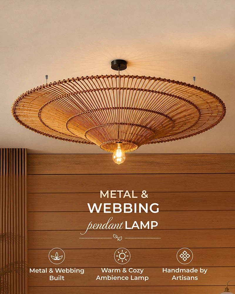 Handmade Bamboo Pendant Light for Balcony and Patio