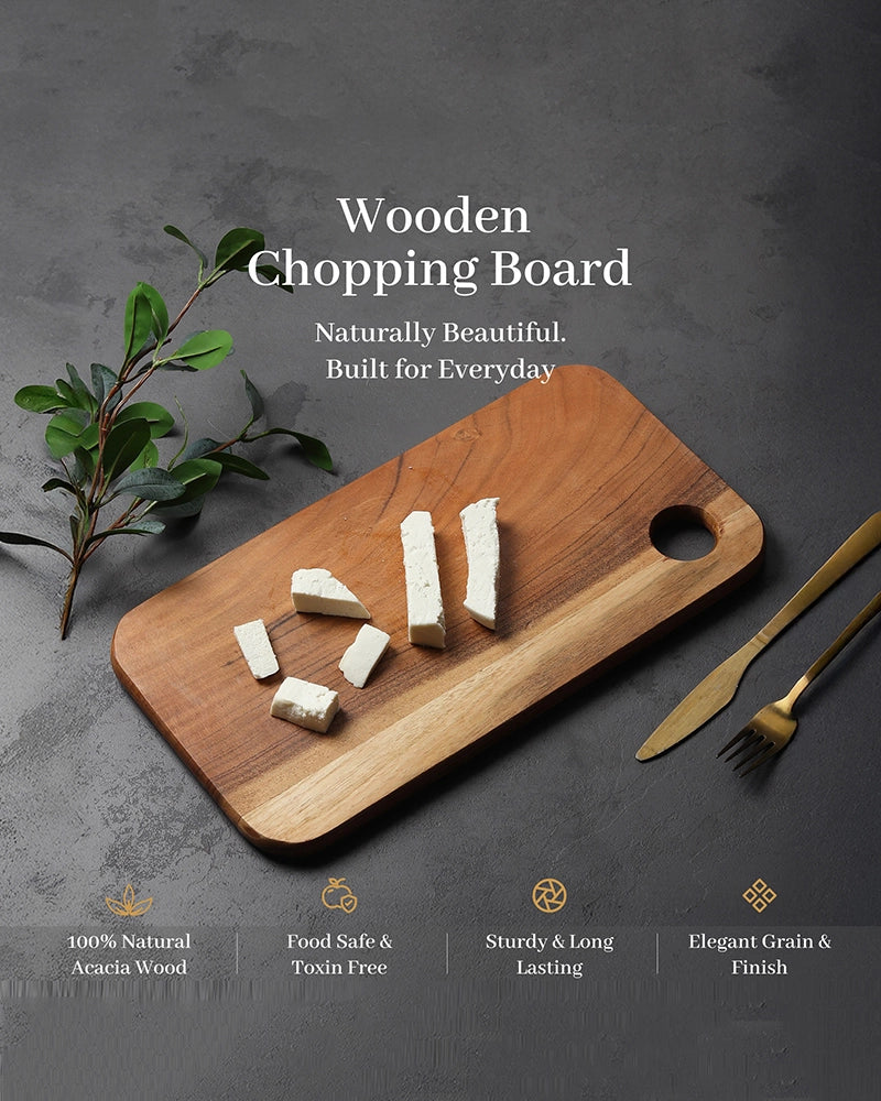 Natural Wood Cutting Board for Vegetables and Fruits