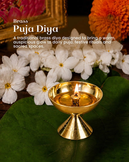 100 % Pure Brass Pooja Diya for Mandir