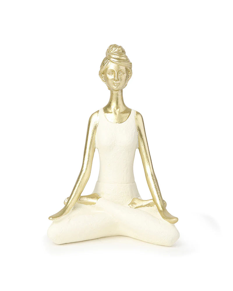 Polypropylene Yoga Women Statue for Tabletop Decor and Housewarming