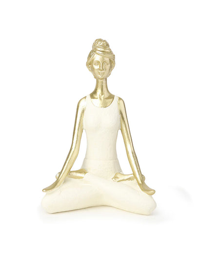 Polypropylene Yoga Women Statue for Tabletop Decor and Housewarming