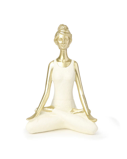 Polypropylene Yoga Women Statue for Tabletop Decor and Housewarming