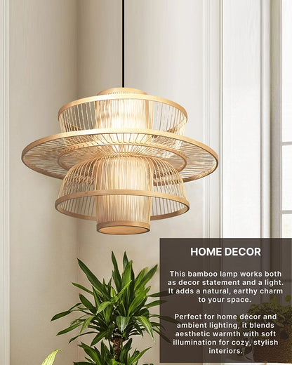 Minimalist Bamboo Ceiling Lamp for Hall and Living Area
