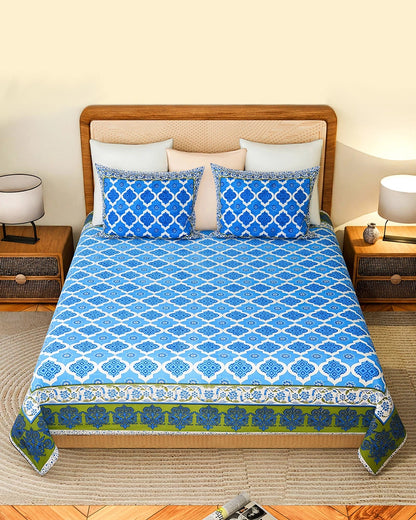 Cotton Bedsheet with 2 Pillow Covers, TC 200, King Size for Bedroom Decor