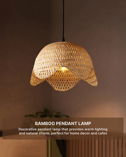 Handwoven Bamboo Ceiling Lamp for Living Room and Bedroom Decor