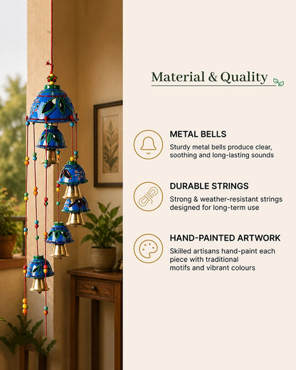 Ethnic Rajasthani Wind Chime with Hand Painted Bells for Home Décor