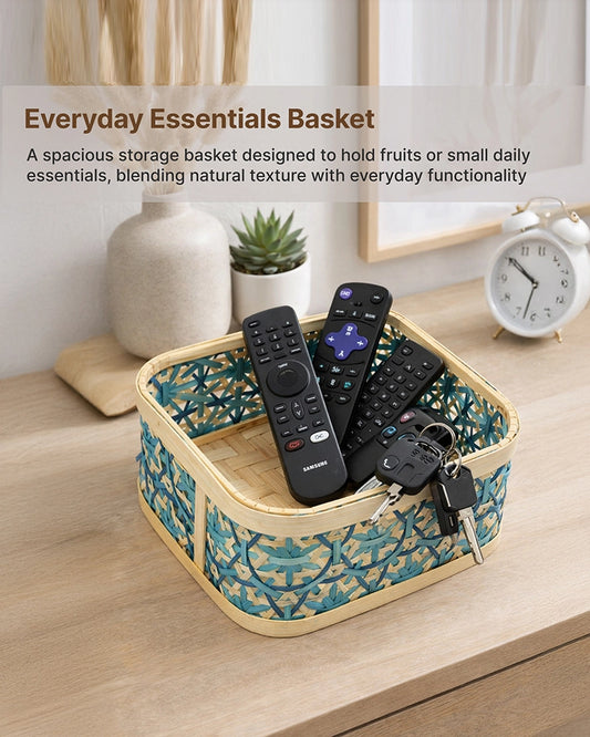 Bamboo Storage Basket Multipurpose Home Organizer