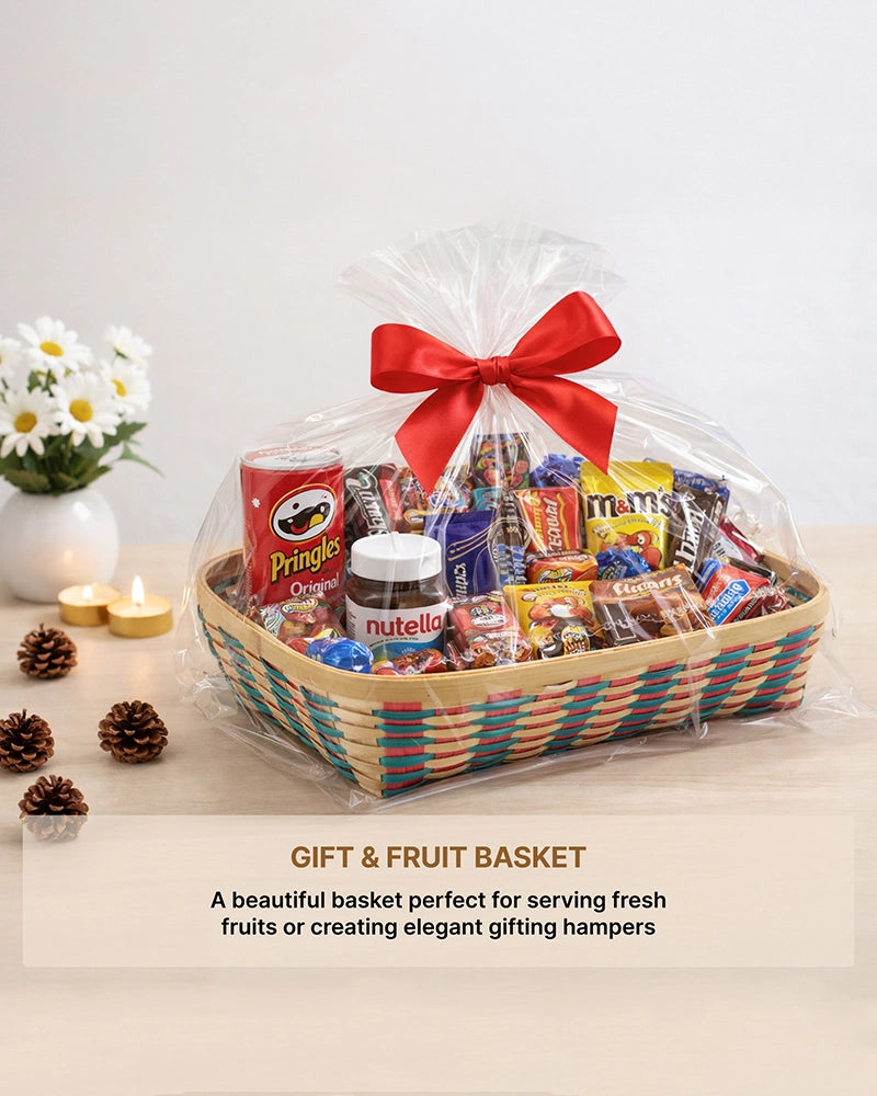 Bamboo Storage Basket for Kitchen, Pantry, and Home Organization