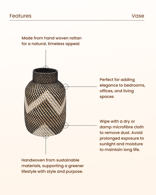 Handcrafted Rattan Flower Vase for Home Decor