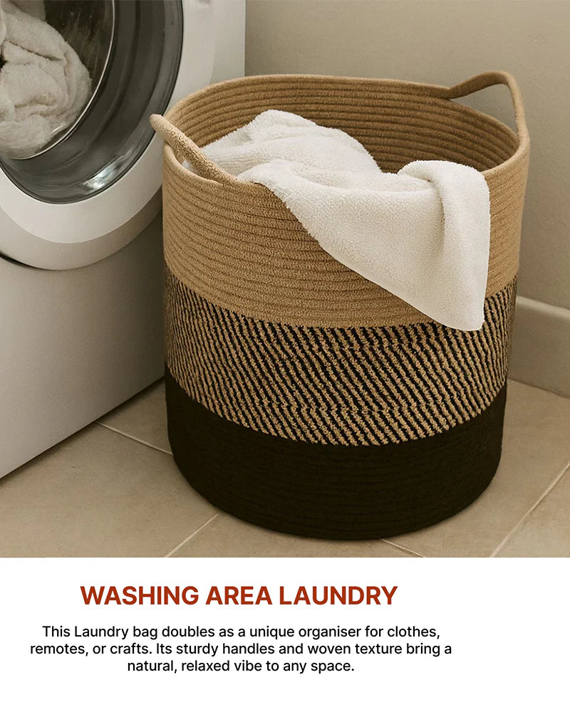 Jute Laundry Basket for Clothes and Toy Storage, Jute Storage Basket and Laundry Bag