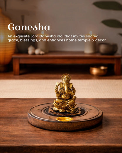 Decorative Brass Lord Ganesha Statue for Daily Puja and Home Display