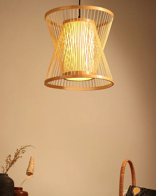 Natural Bamboo Ceiling Lamp for Dining Space and Home